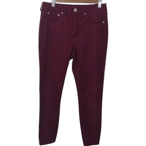Aeropostale High Waisted Cotton Deep Red Maroon Colored Jegging Jeans Pants
